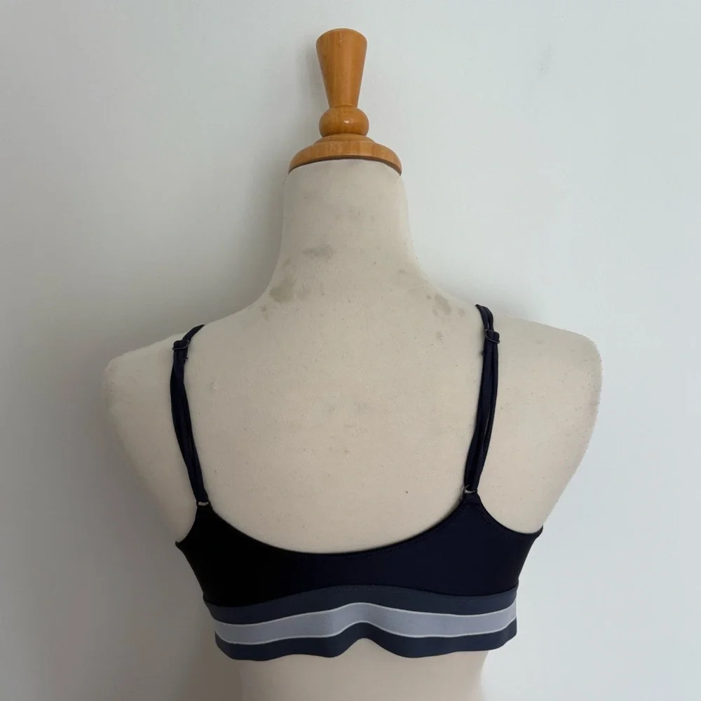 Aerie Bralette Bra Size Medium Navy Blue Light Blue Lace Lightweight Strappy